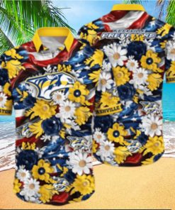 Floral Aloha NHL Nashville Predators Hawaiian Shirt Beach Gift For Friend