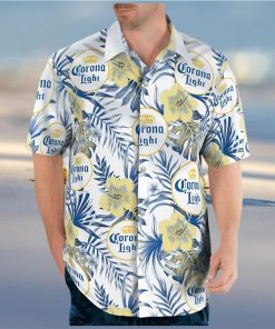 Floral Corona Light Beer Hawaiian Shirt And Beach Shorts