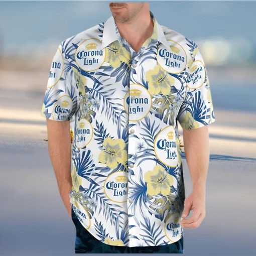 Floral Corona Light Beer Hawaiian Shirt And Beach Shorts