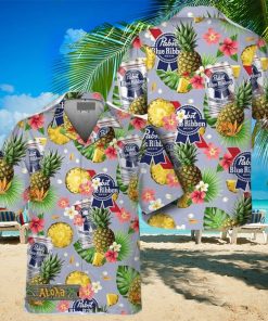 Floral Pineapple Pabst Blue Ribbon Hawaiian Shirt For Men And Women Gift Hawaiian Beer