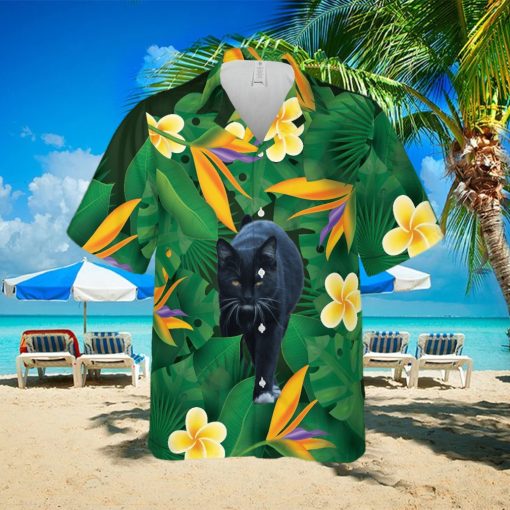 Floral Tropical Black Cat Hawaiian Shirt Unisex Adult Hw5819