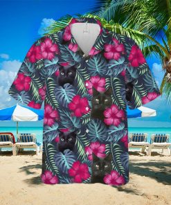 Floral Tropical Black Cat Hawaiian Shirt Unisex Adult Hw5820