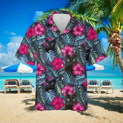 Floral Tropical Black Cat Hawaiian Shirt Unisex Adult Hw5820