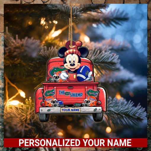 Florida Gators Mickey Mouse Ornament Personalized Your Name Sport Home Decor