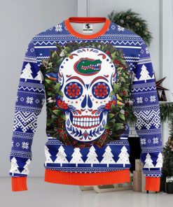 Florida Gators Skull Flower Ugly Christmas Ugly Sweater