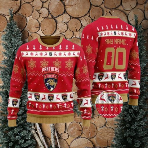 Florida Panthers Personalized Red Ugly Christmas Sweater