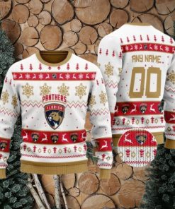 Florida Panthers Personalized White Ugly Christmas Sweater