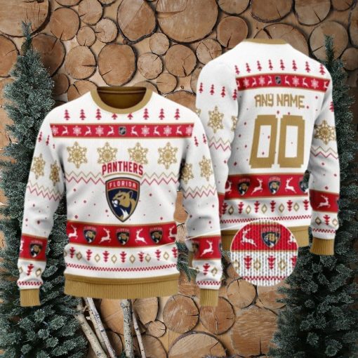 Florida Panthers Personalized White Ugly Christmas Sweater