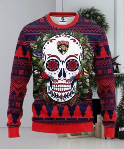 Florida Panthers Skull Flower Ugly Xmas Ugly Christmas Sweater Best Christmas Gift Ideas