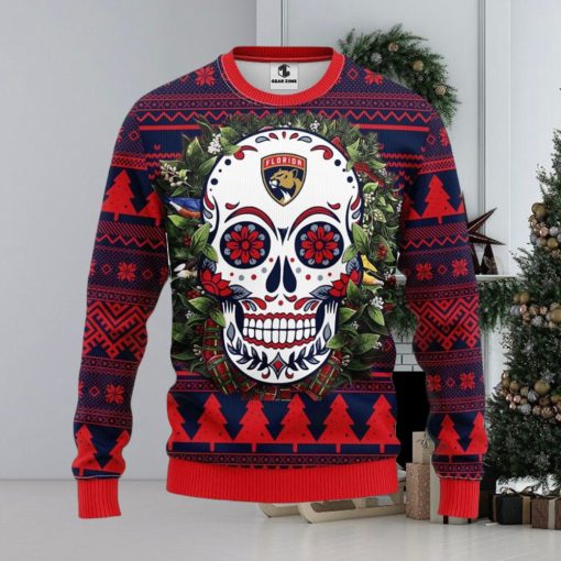 Florida Panthers Skull Flower Ugly Xmas Ugly Christmas Sweater Best Christmas Gift Ideas