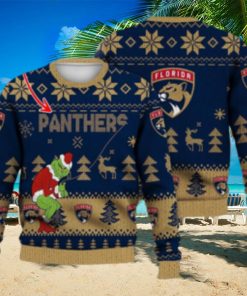 Florida Panthers Ugly Christmas Sweater Grinch Custom Ice Hockey NHL Gift For Christmas Holidays Custom Name