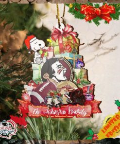 Florida State Seminoles And Snoopy Christmas NCAA Ornament Custom Your Family Name