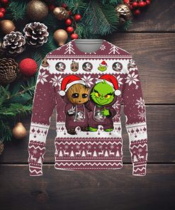 Florida State Seminoles Baby Groot And Grinch Best Friends Ugly Christmas Sweater