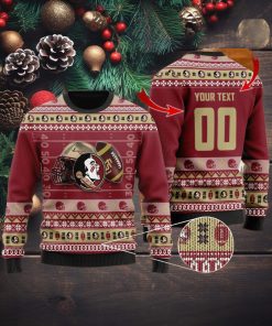 Florida State Seminoles Custom Name & Number Ugly Christmas Sweater