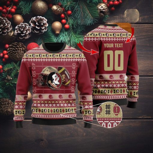 Florida State Seminoles Custom Name & Number Ugly Christmas Sweater