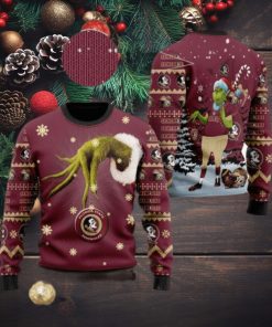 Florida State Seminoles Grinch Candy Cane Ugly Christmas Sweater