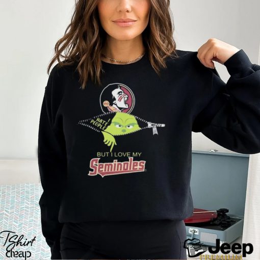 Florida State Seminoles Grinch Zipper I Hate People But I Love My Florida State Seminoles Christmas 2023 Tee Shirt