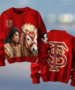 Florida State Seminoles Osceola and Renegade Ugly Sweater