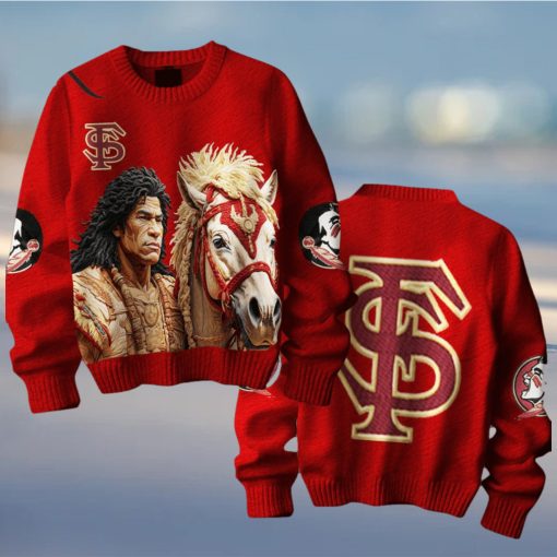 Florida State Seminoles Osceola and Renegade Ugly Sweater