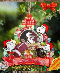 Florida State Seminoles Snoopy Christmas NCAA Ornament Personalized Your Family Name