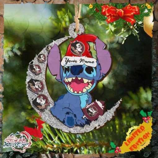 Florida State Seminoles Stitch Christmas Ornament NCAA And Stitch With Moon Ornament