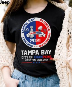 Florida Tampa Bay Lightning And Buccaneers With Tampa Bay City Of Champions 2021 T Shirt