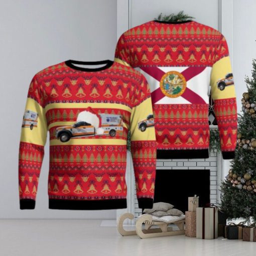 Florida, Volusia County Ems Christmas Ugly Sweater