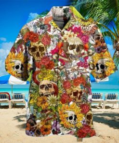 Flower Skull Hawaiian Shirt Best Gift For Men Women