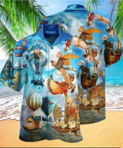 Flying Steampunk World Hawaiian Shirt Unisex Adult Hw2149 hawaiian shirt