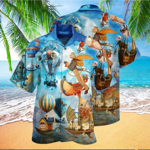 Flying Steampunk World Hawaiian Shirt Unisex Adult Hw2149 hawaiian shirt