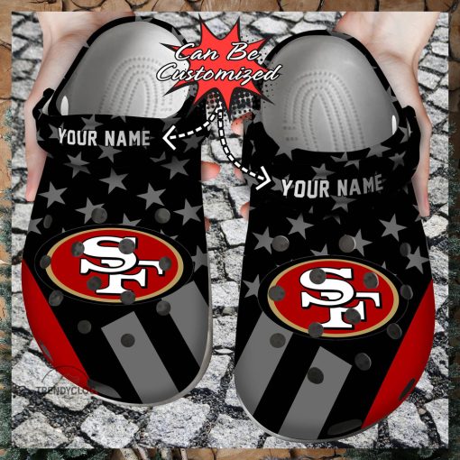 Football Crocs Personalized SF 49ers Star Flag Clog Shoes