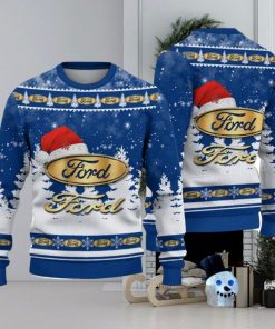 Ford Logo Wearing Santa Hat Christmas Gift Ugly Christmas Sweater Christmas Gift Ideas