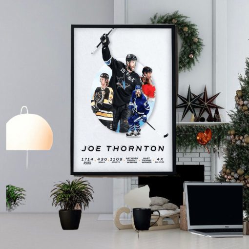 Former MVP Joe Thornton Retirement Summary Of All Titles Home Decor Poster Canvas