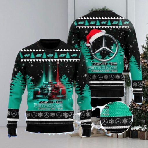 Formula One Team Mercedes AMG Petronas All Over Print Christmas Knitting Ugly Sweater Gift For Christmas