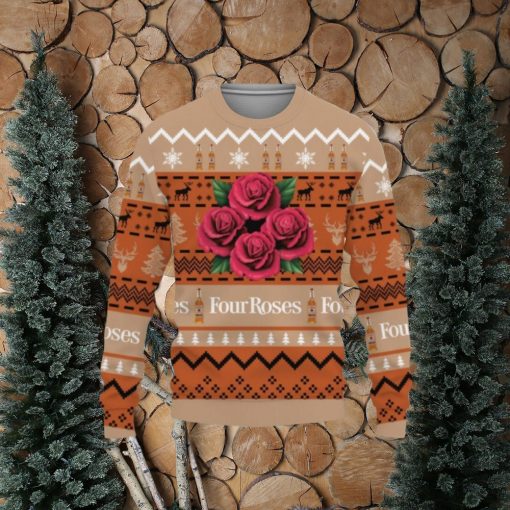 Four Roses Whiskey Beers Lover Cute Gift Ugly Christmas Sweater Christmas Gift Ideas