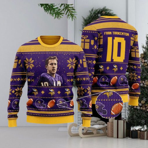 Fran Tarkenton minnesota vikings NFL Ugly Christmas Sweater Gift Holidays