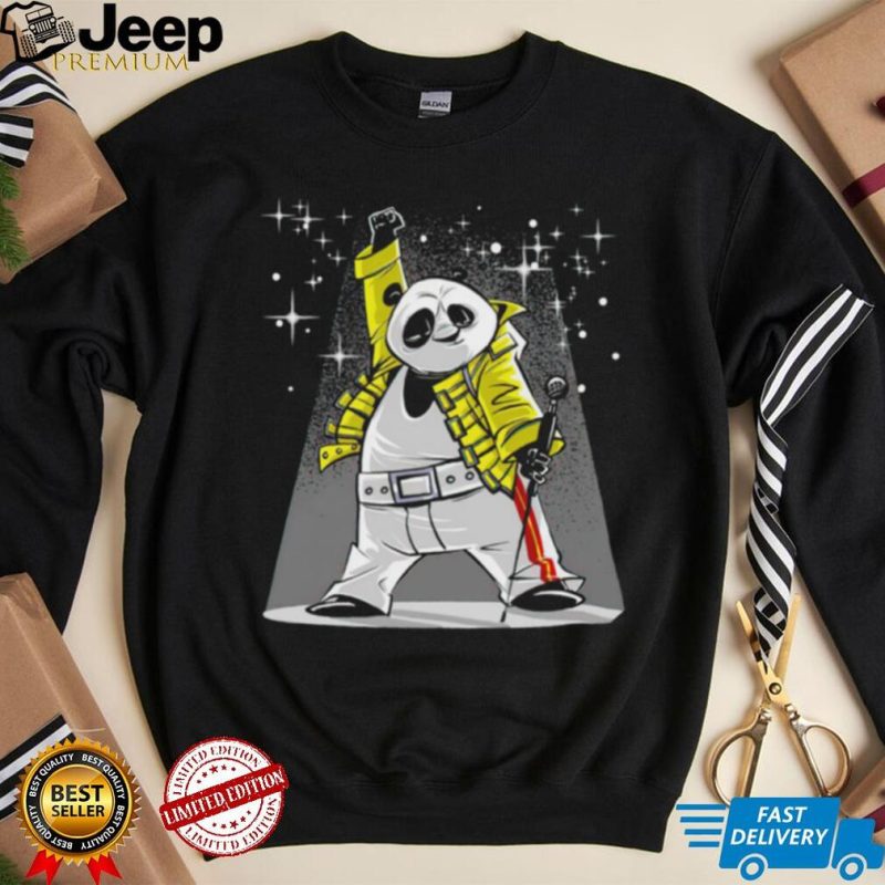 Freddie Mercury X Panda cartoon shirt