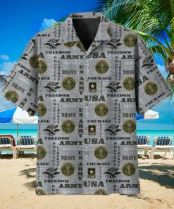 Freedom Honor Protect Mutiservice US Army Hawaiian Shirt Veteran