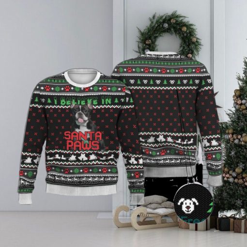 Frenchie I Believe In Santa Paws Ugly Sweater For Christmas