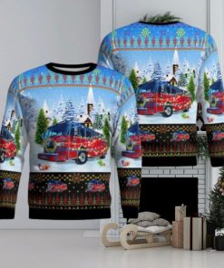 Frenchtown Township Fire Department, Monroe, Michigan Christmas Aop Ugly Sweater Family Gift