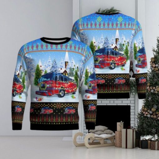 Frenchtown Township Fire Department, Monroe, Michigan Christmas Aop Ugly Sweater Family Gift