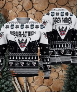 Fribourg Gotteron 3D Ugly Christmas Sweater Christmas Holiday Gift For Men And Women Personalized Name