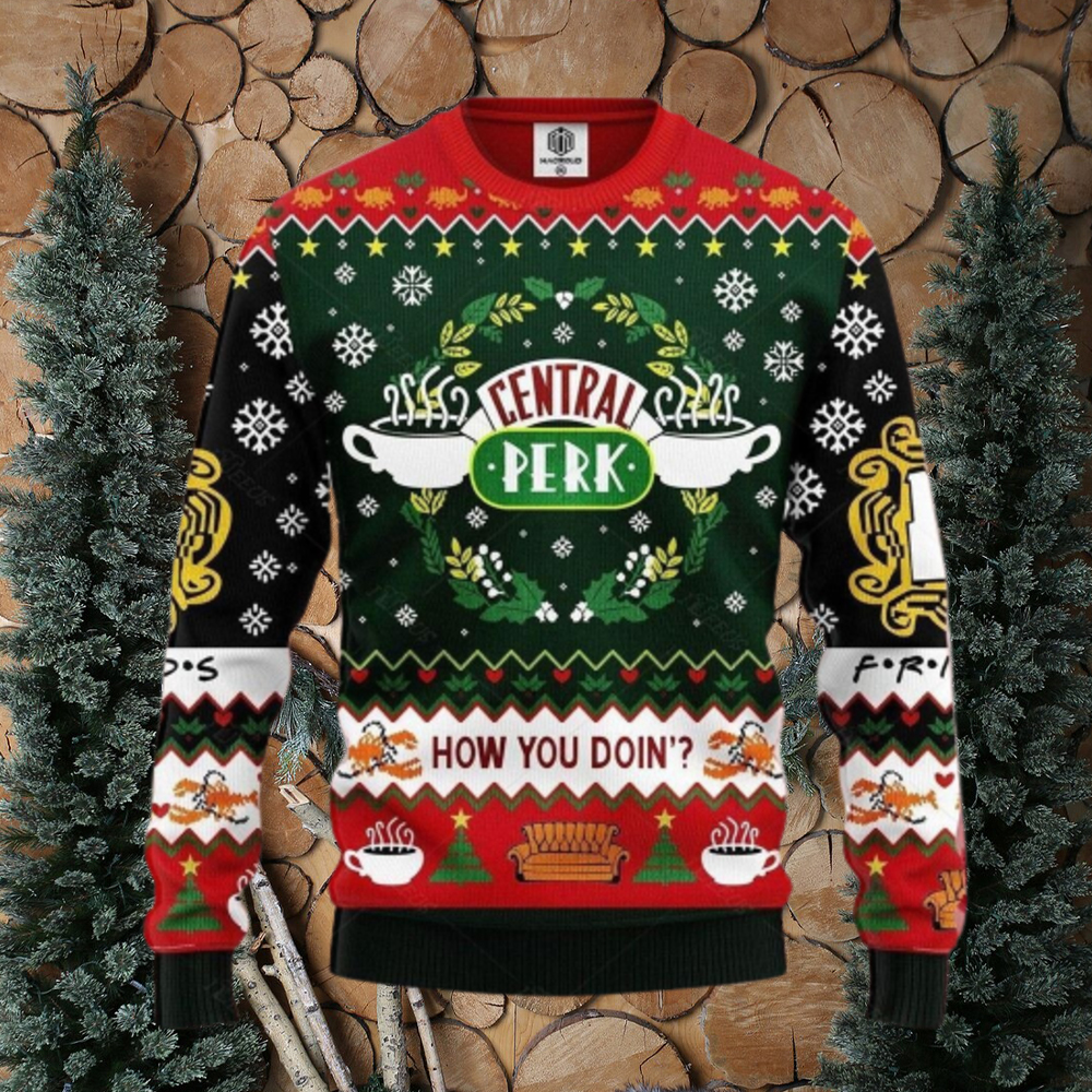 Carolina Panthers Christmas Forrest Pattern Ugly Christmas Sweater