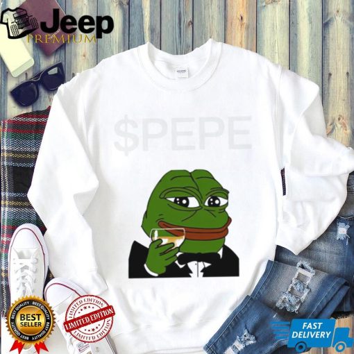 Frog Kermit Pepe drinking wine shirt