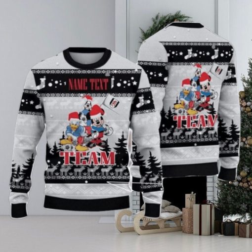 Fulham FC Disney Team Custom Name Ugly Christmas Sweater