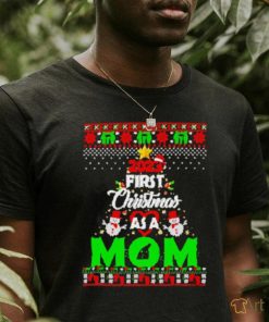 Funny 2023 First Christmas as a mom shirt