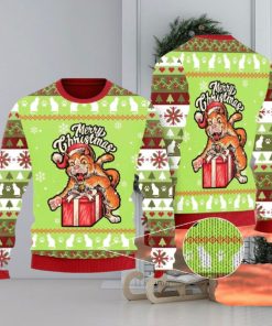 Funny Cat Merry Christmas Gathering Knitted AOP Sweater For Thanksgiving