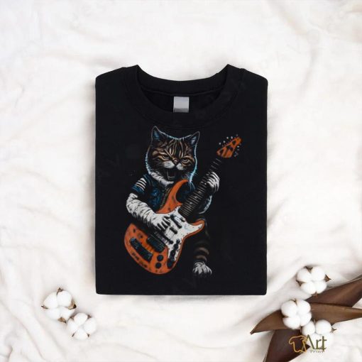 Funny Cat Playing Guitar Classic T Shirt