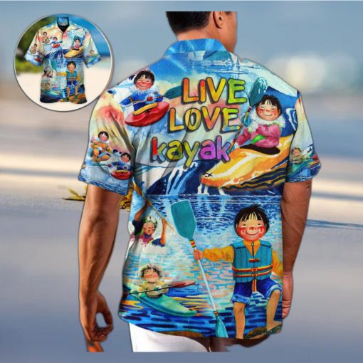 Funny Children Playing Kayaking Live Love Hawaiian Shirt