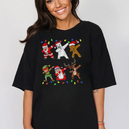 Funny Christmas Dabbing Santa Elf And Friends Boys Kids Dab Xmas T Shirt
